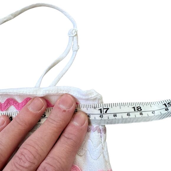 Lisa Marie Fernandez Ric Rac Linen Dress White Pink - Picture 7 of 8